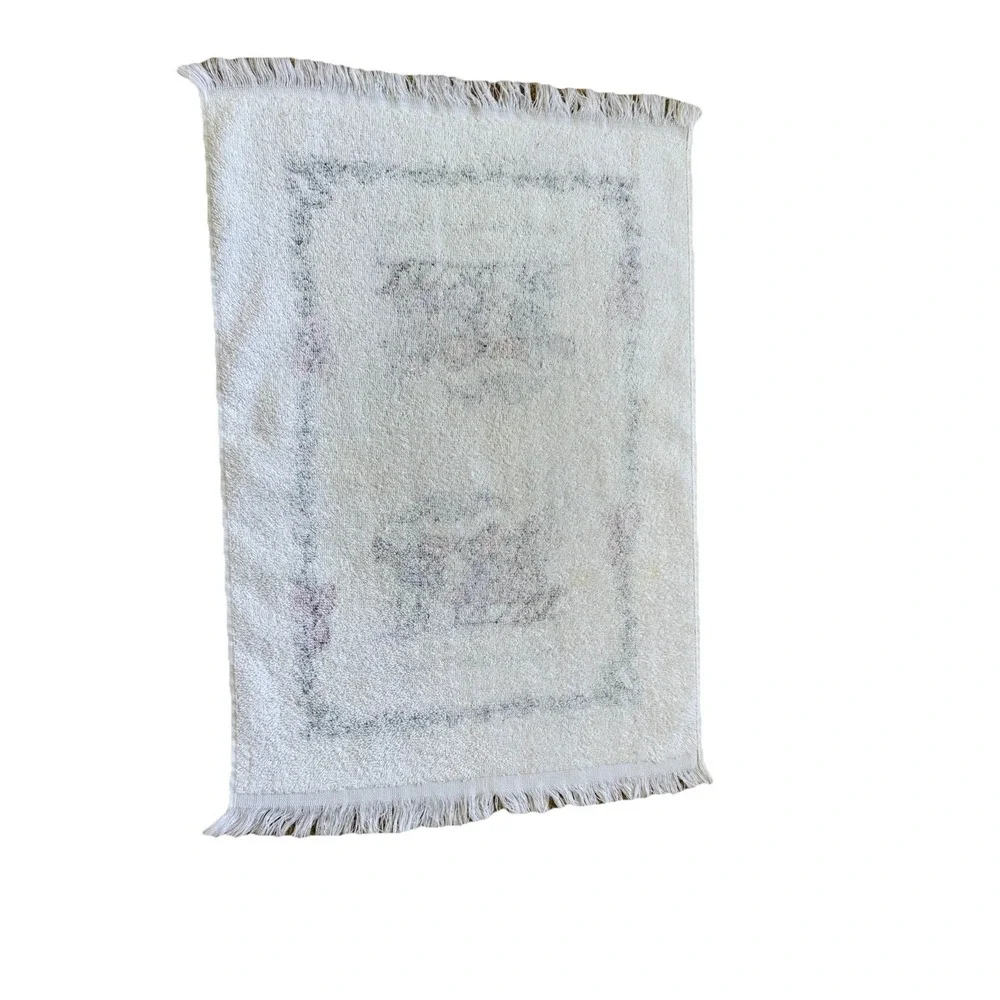 Vintage Precious Moments Fringed Christmas Hand Towel Cottage Y2K